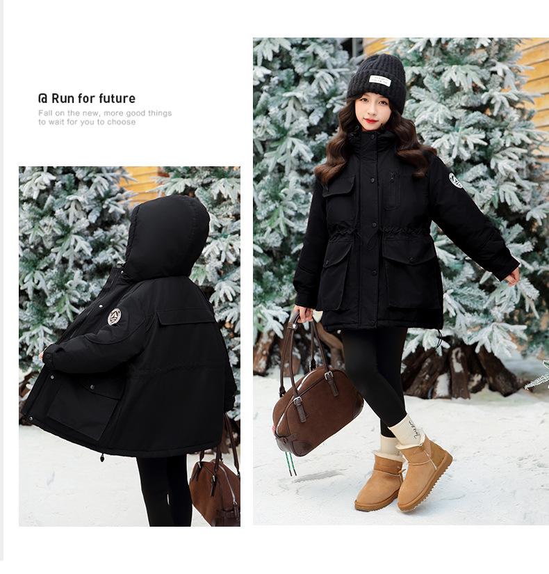 Girls' Fleece-Lined Cotton Parka - 2025 New Style