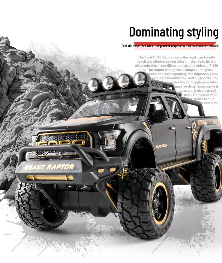 1:28 Die-cast Raptor F150 Toy Truck - Alloy Off-road Vehicle Model for Children