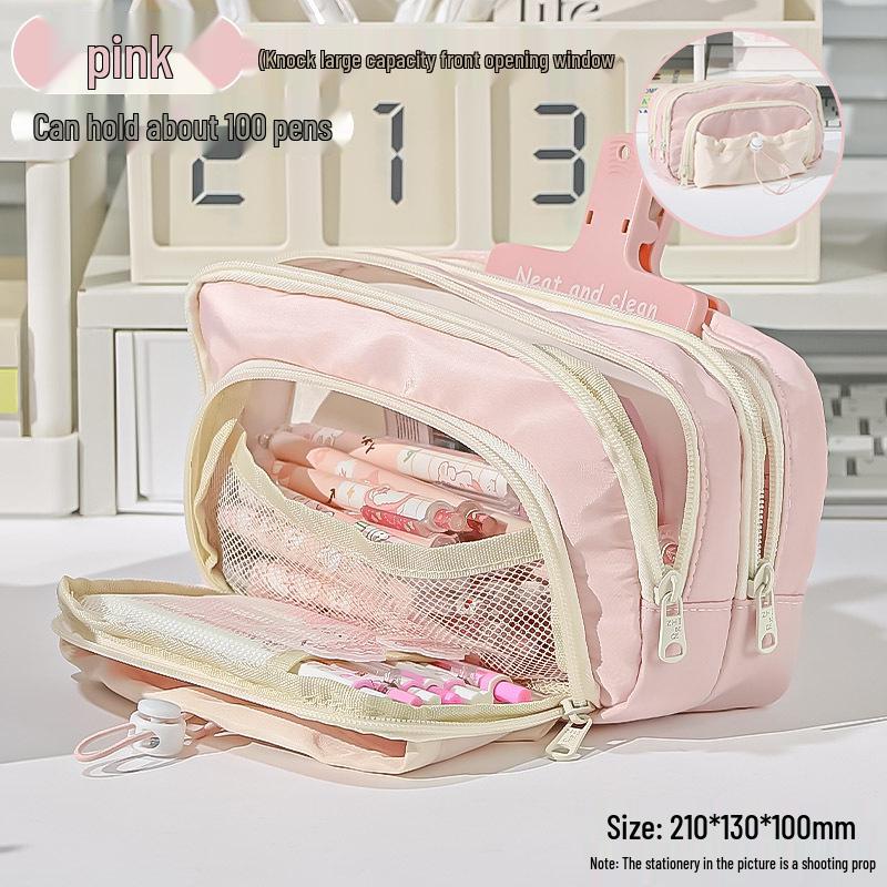 Large Capacity Simple Pencil Case - Ideal for Middle and High School Students, Stylish Stationery Bag