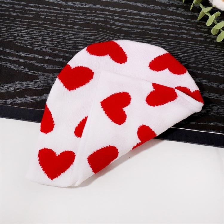 Winter Teen Beanies Hat Elastic Windproof Heart Pattern Hat Ear Protector Hat Adult Winter Cycling Skiing Accessories