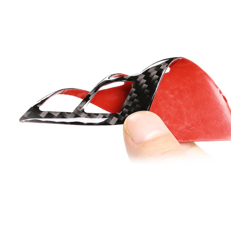 Car Styling Real Carbon Fiber Auto Indoor Steering Wheel Panel Switch Button Frame Cover Trim For BMW 5 Series E60 E61