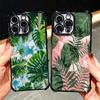 Summer Plants Green Leaf Plating Phone Case For Xiaomi Poco X5 X6 X7 X8 Pro Max F8 Ultra F7 M8 M7 M5S Redmi 15C 15 14C 13C 13 X3