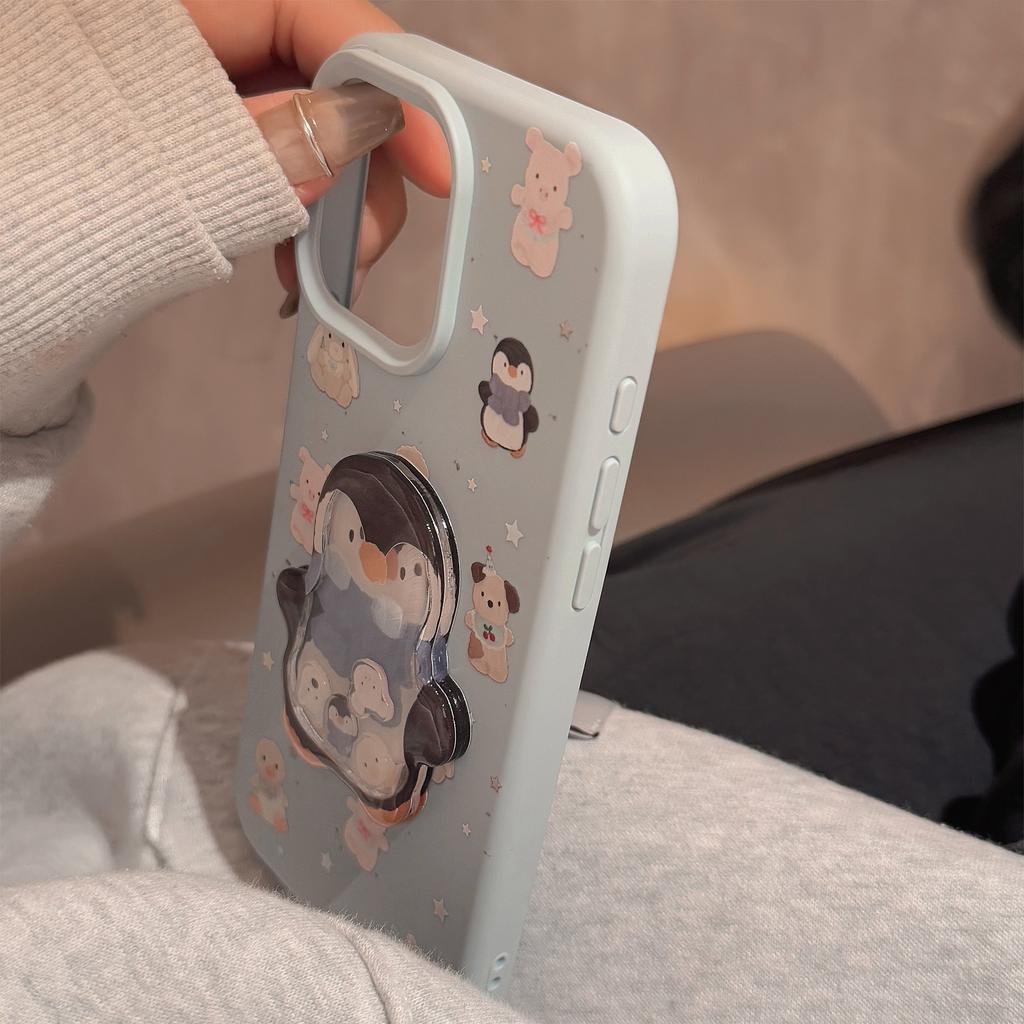 Cute Penguin Rabbit Shakele IPhone17 Mobile Case Apple 15promax Silicone 14 Applicable To 13 Three Dimensional
