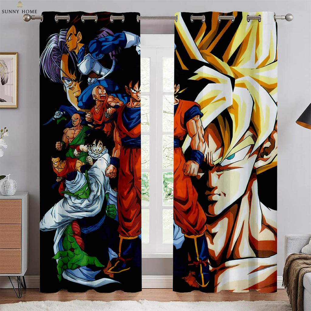 2-Piece Japanese Anime Printed Curtains Suitable For Dormitory Bedroom Living Room Kitchen Four Seasons Decorative Curtains