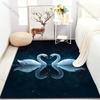 Multiple Sizes Elegant Swan Print  Carpet for Living Room Bedroom Sofa Home Decor Non-slip Floor Mat Luxury Gift  Area Rug