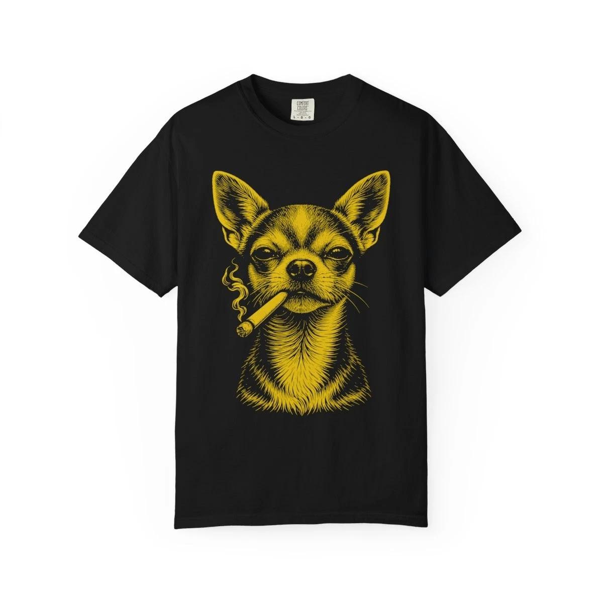 Chihuahua Smoking Cigarette Meme Dog Lover Vintage Retro Funny Gift T-Shirt M
