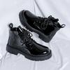 Fashion Men's Black Biker Boots 2024Hot Sale British  Designer Luxury Shoes Men Fashion Casual  Lace-up Boots Thick Sole High Top Shoes