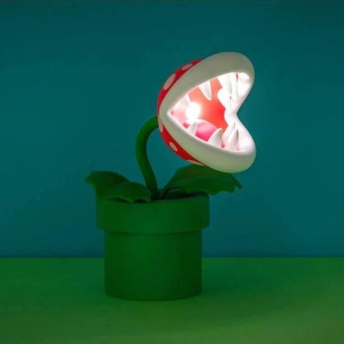 Lampe Décorative - SUPER MARIO - Mini Plante Piranha 21cm - LED - Blanc - Design Contemporain