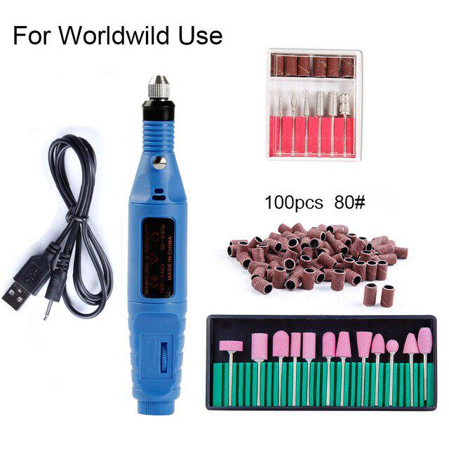 Professional Nail Drill Machine Nail Pen Machine Drill Bits Mill Cutter Pedicure Gel Polish Remover