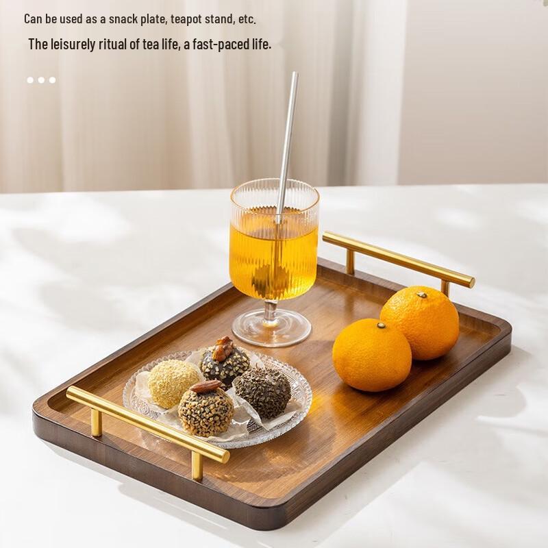 Rechteckiges Bambus-Serviertablett mit Griffen