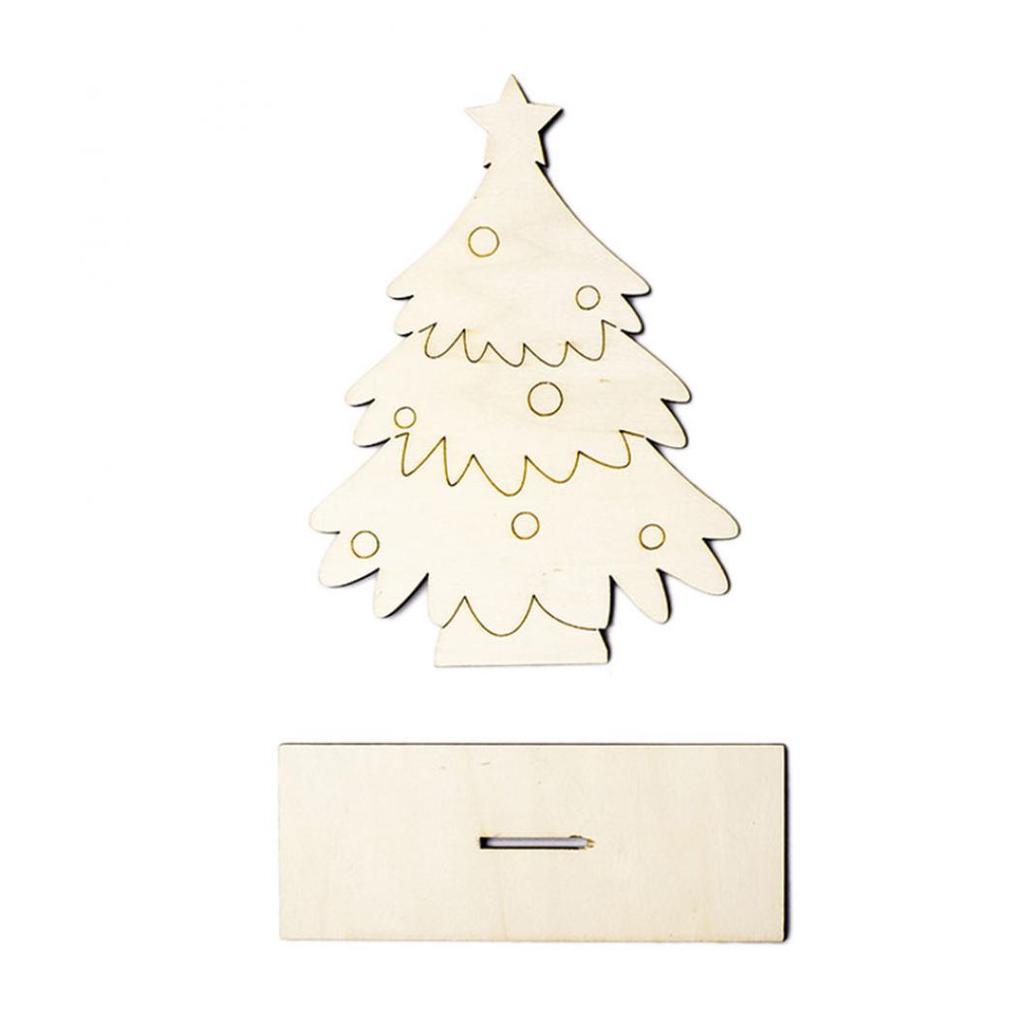 10 Natural Wood Santa Elk//Star Gift Tag Christmas Tree Decor Craft Embellishment