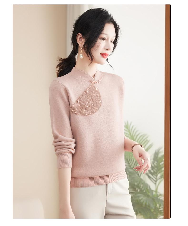 Mom's Winter 2024 Fleece-Lined Thick Sweater for Middle-Aged & Elderly Women - Warm One-Piece Top