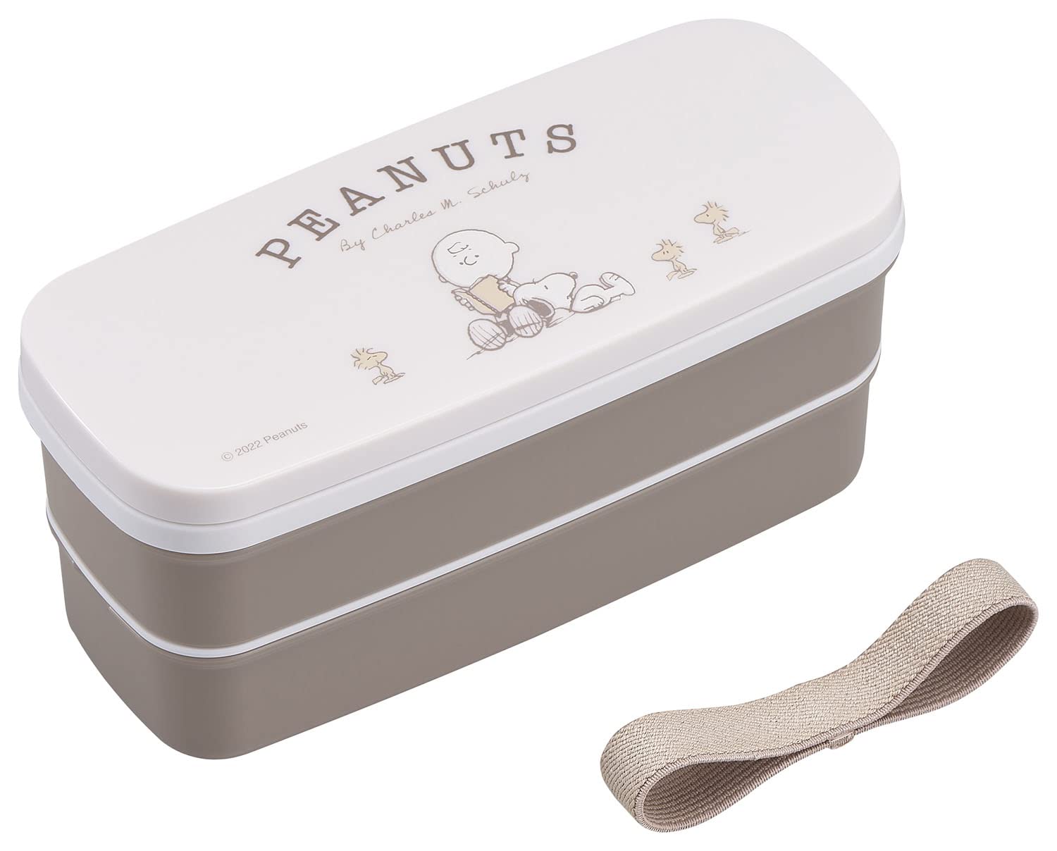 

OSK Bento Box PEANUTS EVERYDAY Snoopy Lunch Box with and Lunch Made in Dishwasher and Microwave Compact Easy to For Elementary School 2-Tier бежевый