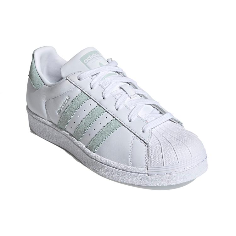 Adidas Womens Superstar 'White Vapour Green' (women's sizes) Cloud White / Vapour Green / Core Black Skateboard Shoes EE7401