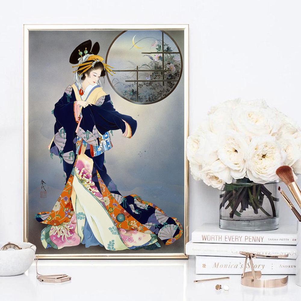 Japanese Haruyo Morita Vintage Poster Flowers Geisha Wall Art Decor Canvas Prints Modern Livingroom Aisle Paintings No Frame
