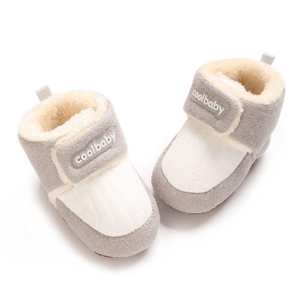 Baby Boys -Lined Thick Warm Cotton Winter Boots for Infant 0-12 Months Old