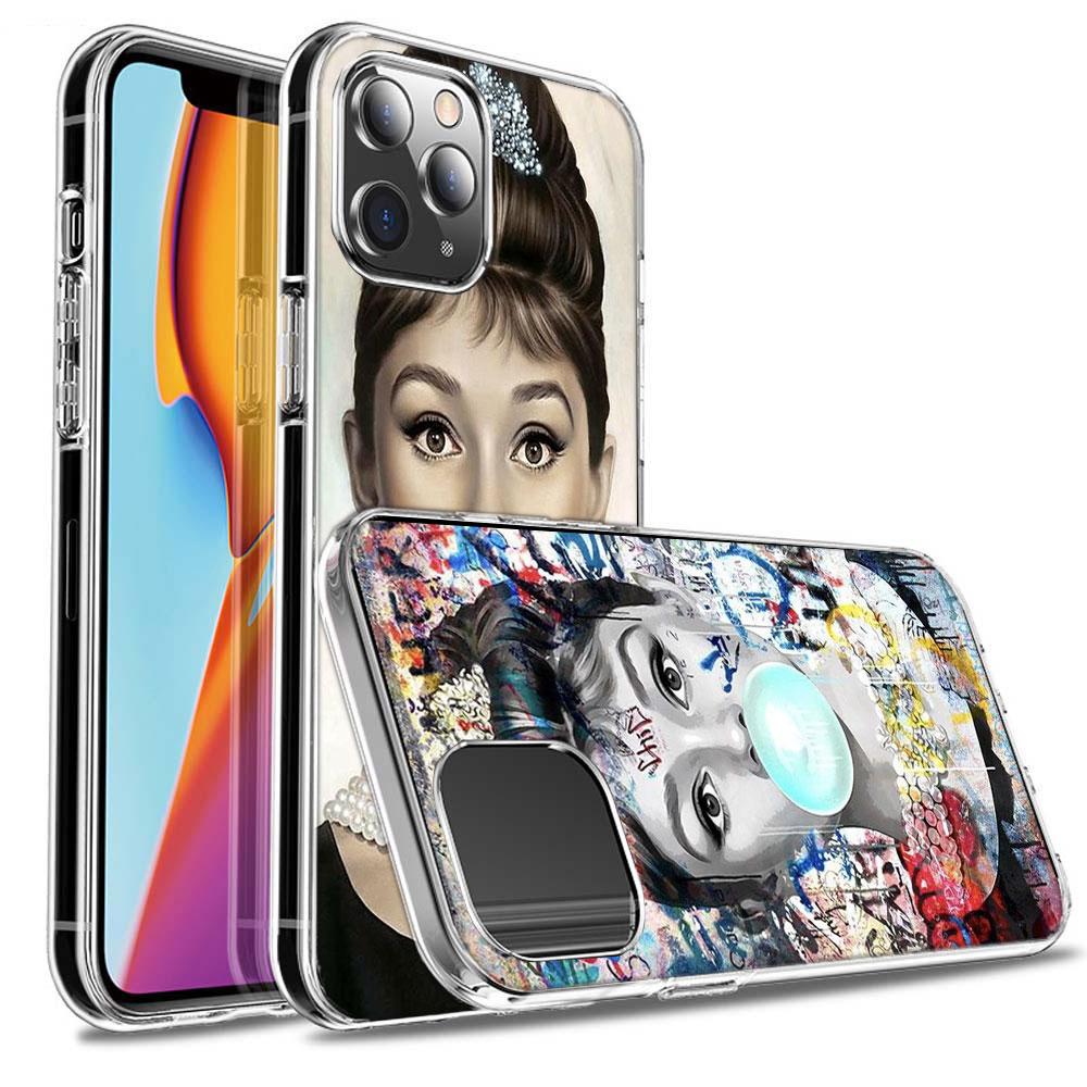 Audrey Hepburn Phone Case For Iphone 16E 15 Pro 14 Plus 17E 16 17 Pro Max Air 11 12 13 Mini Shockproof Capa Cute Cover TPU Cl
