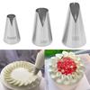 3Pcs/set Piping Tool, Santa Ana Flower Nozzle V-shaped Cream Nozzle, Wavy Nozzle, Cream Cake Mounting