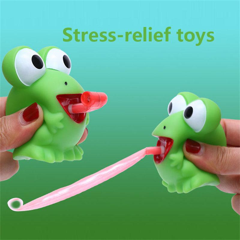 Giocattoli Spremibili Divertenti Rana/Dinosauro con Lingua Fuori Giocattoli Spremibili Giocattoli Antistress per Bambini e Adulti Giocattoli per Scaricare la Rabbia