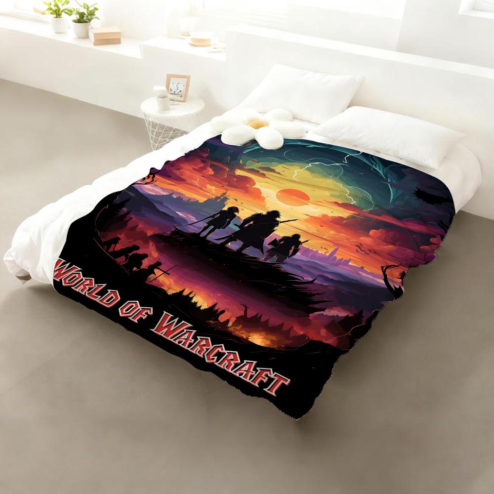 Game World of Warcraft Throw Flannel Throw Blanket: Soft Kid-Friendly Warm Anti-Static All Season Washable Couch Bed Home