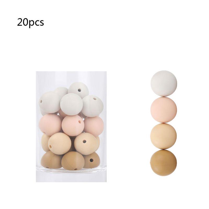 

15 мм 20 шт. силиконовые бусины детские бусины для прорезывания зубов самодельные жевательные прорезыватели для младенцев