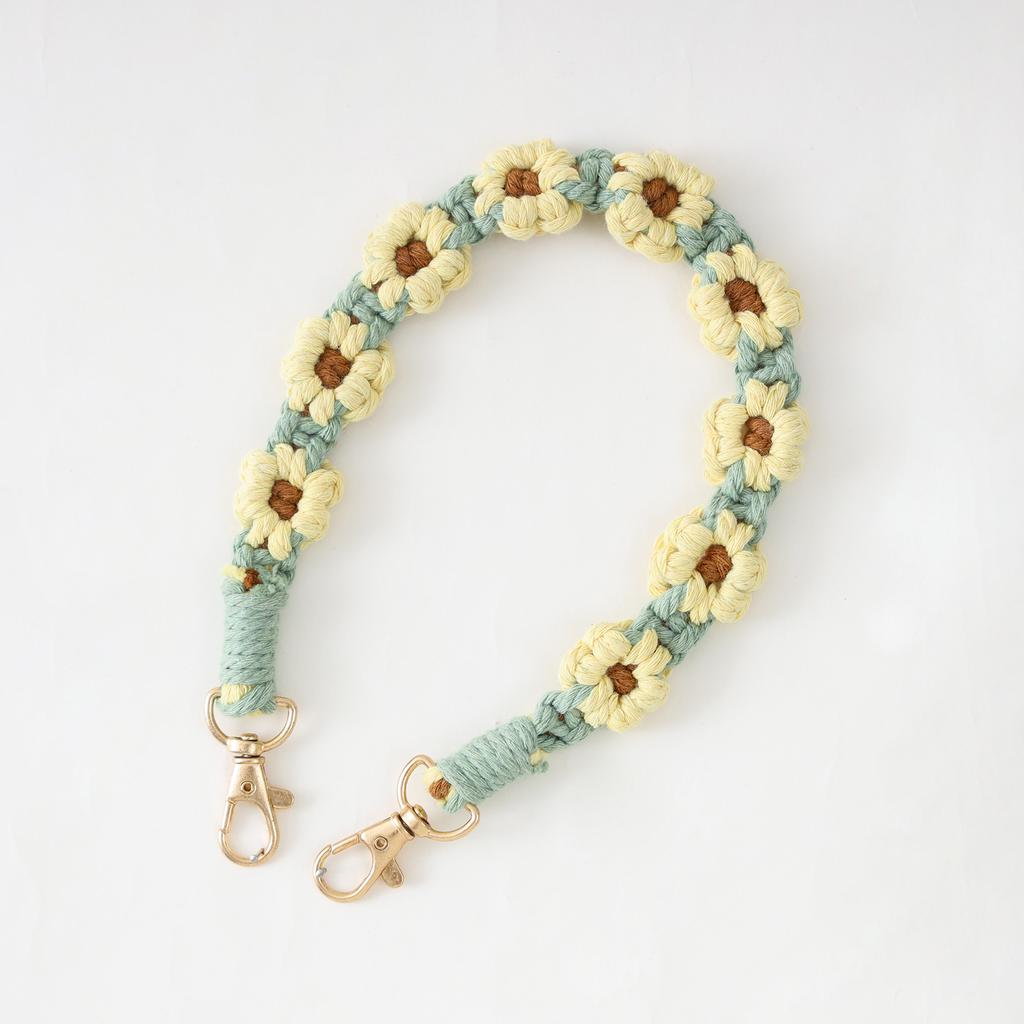 Nordic Style Hand-woven Small Daisies Cute Flowers Stanley Water Cup with Water Cup Rope Cup Cover Silicone Ring