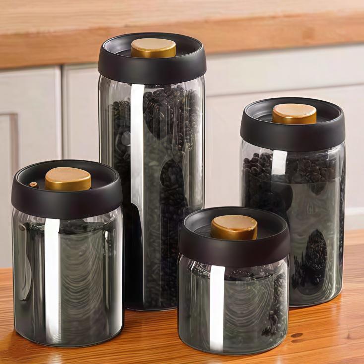 Vacuum-Sealed Glass Coffee Bean & Tea Storage Jar
