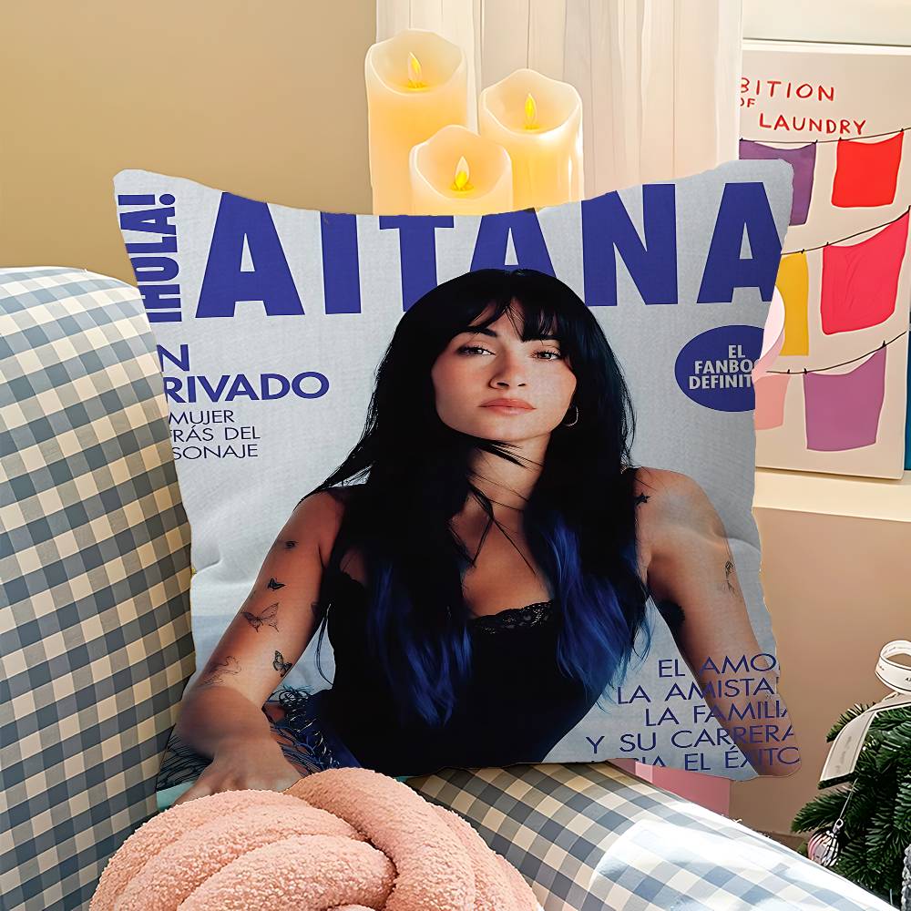 Sängerin A-Aitana Ocaña Büro Kissen Kissenbezug Auto Kissenbezug 45x45CM Lendenkissenbezug Sofa Kissenbezug