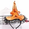 Lace Halloween Witch Hat Hair Hoop Sequin Headband Halloween Party Hair Band  Trick or Treat Party