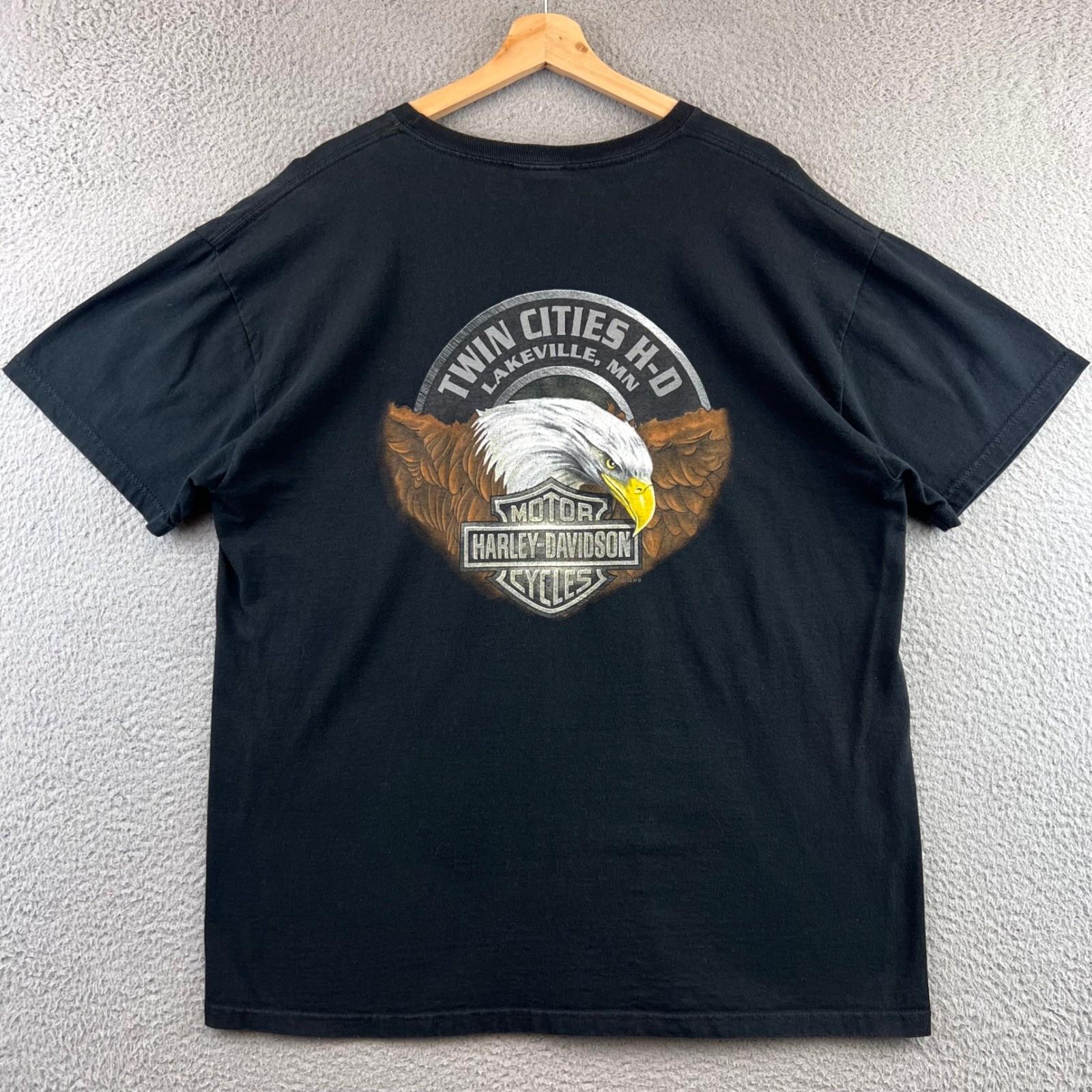 T-ShirtHarley Davidson Mens Black T Shirt Life Begins When You Get One Eagle Graphic XL XL