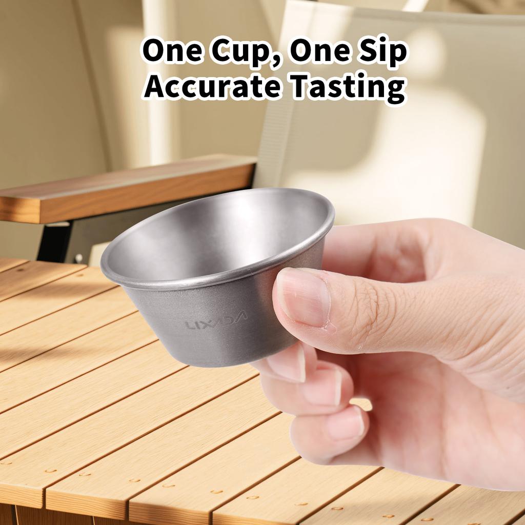 Wine Cup Mini Outdoor Camping Sake Whiskey Cup Metal Ti Lightweight Healthy Eco-Friendly 9g 15ml