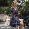Women's Summer Polka Dot Sexy V-neck Short-sleeved Dress