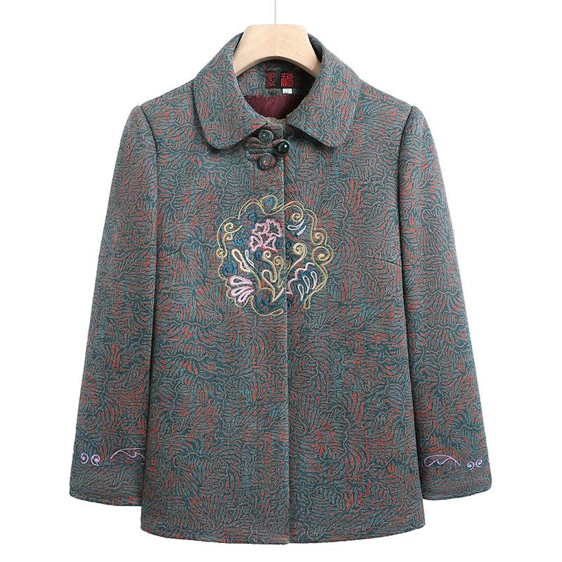 

Women s autumn and winter coats, fleece thickened tops, old lady 6XL (155-82.5kg recommended)