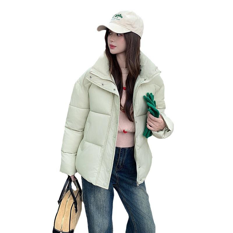 Short Down Cotton Jacket Women's Winter 2025 New Korean Version of Loose Stand-up Collar Thickened Bread Jacket