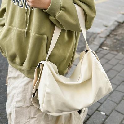 Canvas Bag Large Capacity Messenger Bag Female Student School Bag Handheld Shoulder Canvas Bag