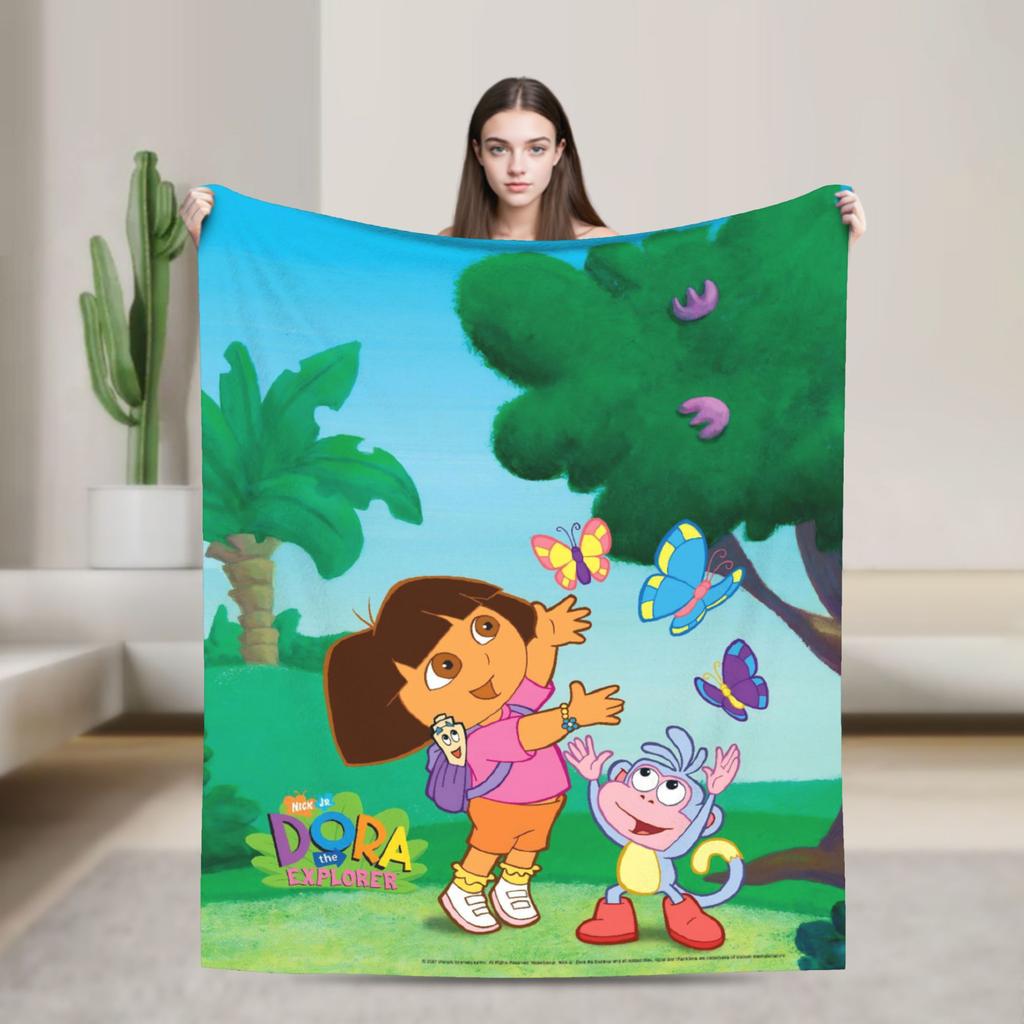 Warm BlanketChild Decorative Cartoon D-Dora The E-Explorer Adventure Throw Blanket For Outdoor Comfortable Sofa Bed Cover
