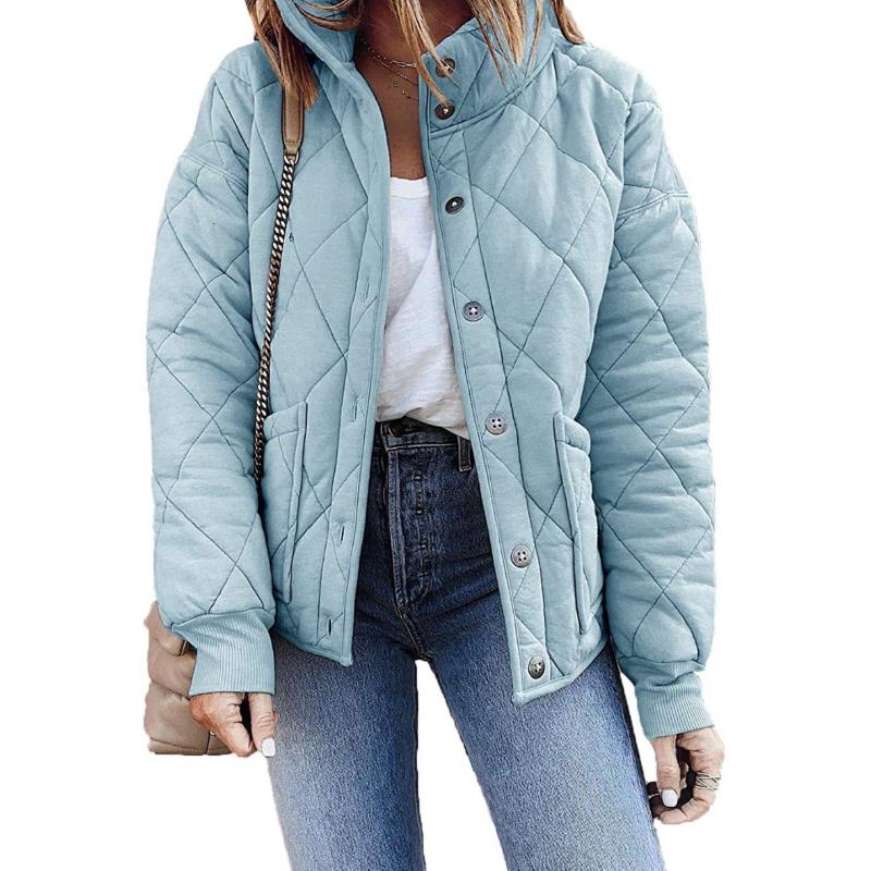 

Нова зимова мода 2024 р. Жіноча ретро-одноколірна бавовняна куртка зі стійкою коміром Повсякденна куртка на відкритому повітрі Жіноча куртка великого розміру S