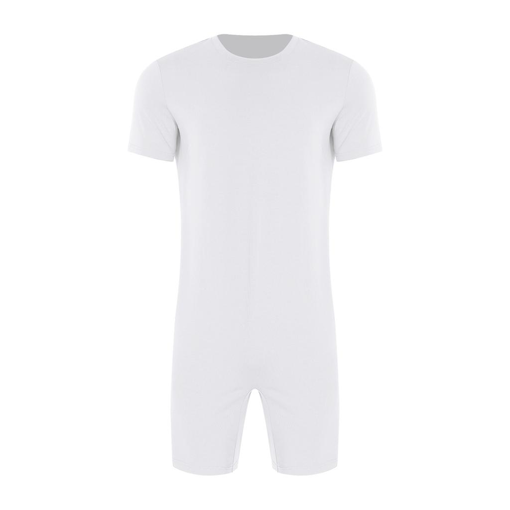 Mono Adaptable Antidesgarro Unisex Cuello Redondo Manga Corta Parte Inferior Corta Cremallera Trasera Mono de una Pieza