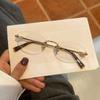 A Frameless Bookworm Retro Style Flat Mirror for Women's Fashionable Stainless Steel Small Frame Glasses Casual and Versatile