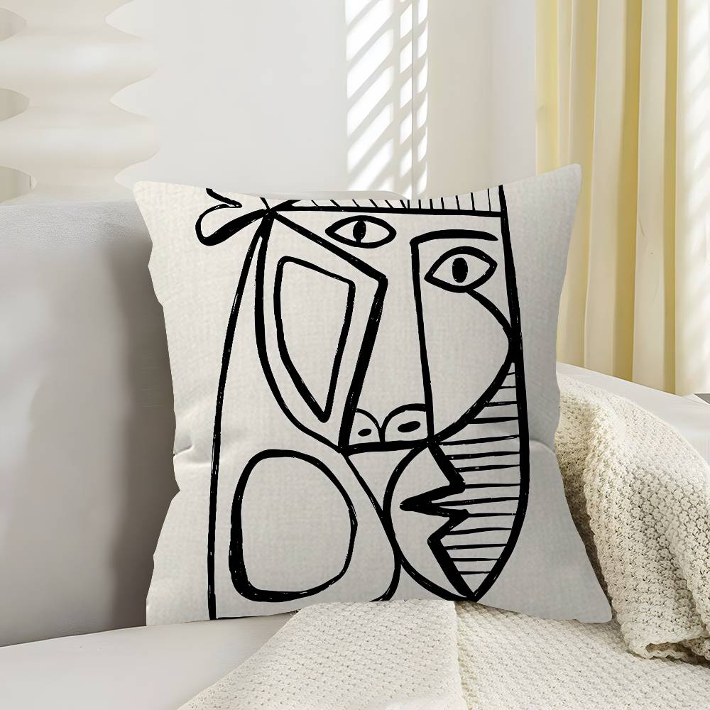 Abstract Vintage Minimalist Face Body Pillow Cushion Cover Pillowcase Living Room Sofa Home Decor Customized