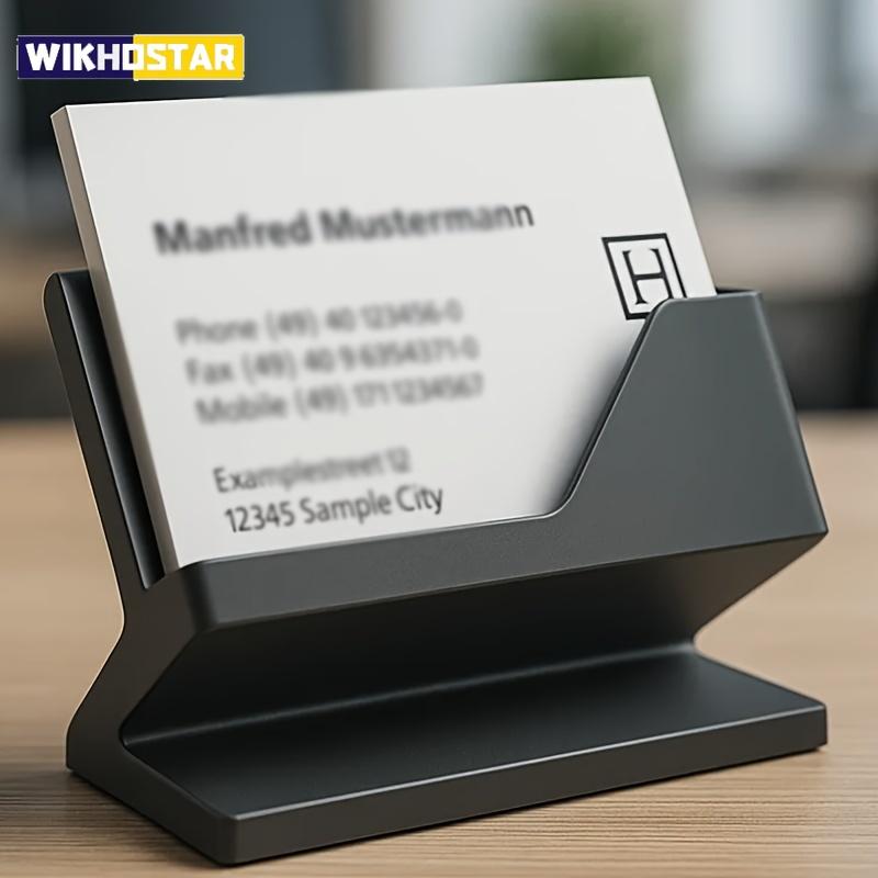 1pc Minimalist Business Card Holder, Plastic Desktop Organizer for Storing and Displaying Your Cards - Suitable for Any Size