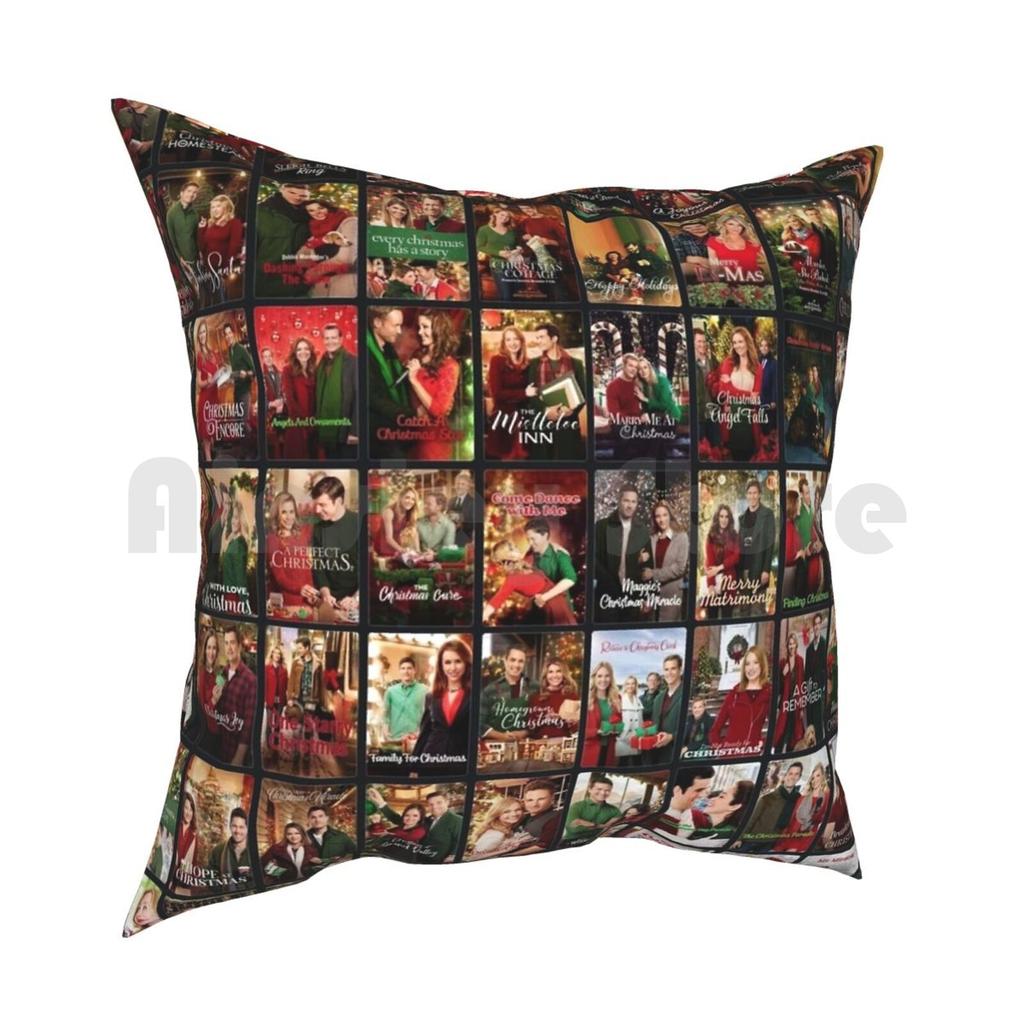 Collage Movies Pillow Case Printed Home Soft Throw Pillow Collage Movies Christmas Christmas Movies Elf Channel Movies
