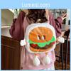 Canvas Hamburger Design Backpack With Breathable Cushion Straps For Teens Gift