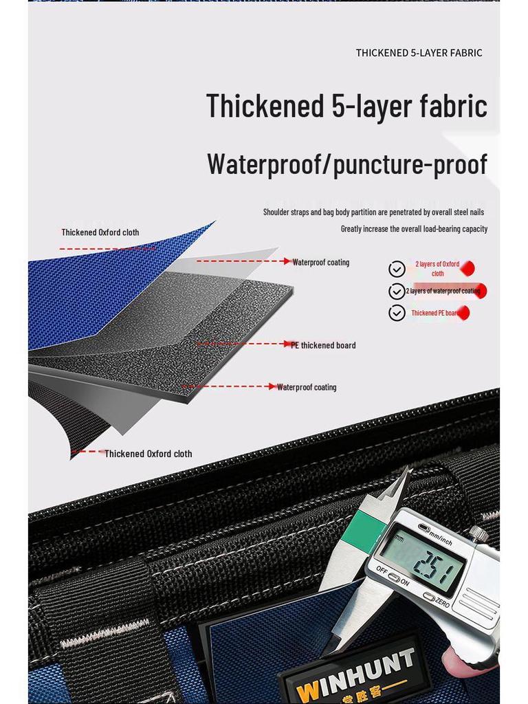 Canvas Electrician Tool Bag - Durable Storage for Tools & Hardware