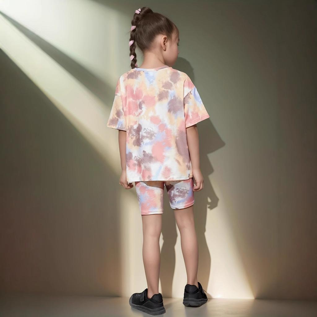 Ensemble T-shirt Sport Manches Courtes Mode Fille - Ensemble Décontracté d'Été pour Enfants