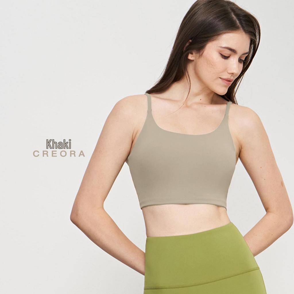 NULS Double-Sided Brocade Women's Sports Bra - Padded Naked Feel Vest for Yoga & Running Fitness