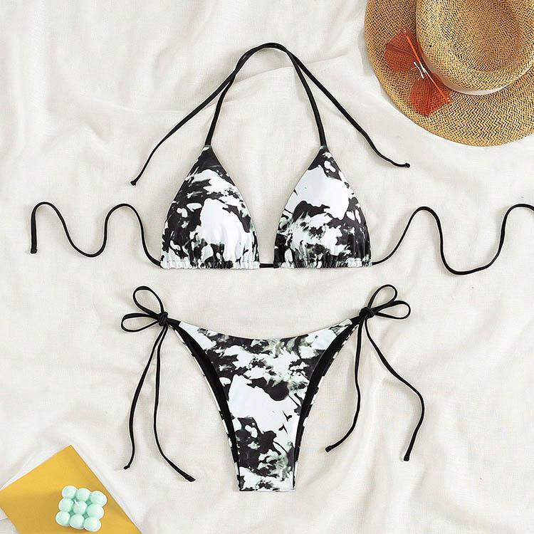 2025 Tie Dye Šněrovací Bikini Set Plážové Plavky Dámské Plavky Biquinis Tankini Femme Plavky