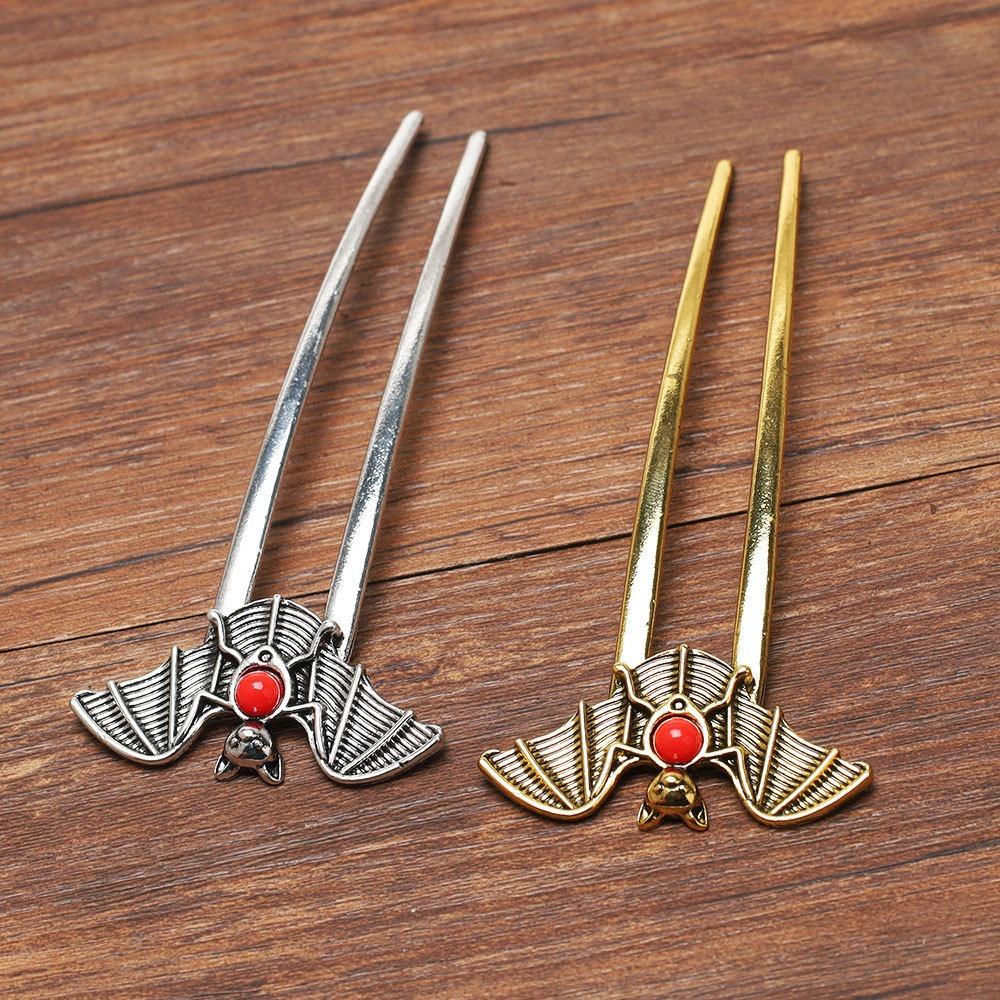 Fashion Halloween Gothic Style Retro Ethnic Style Bat U-Shaped Hairpin for Woman Dark Wind Punk Vampire Bat Hairpin