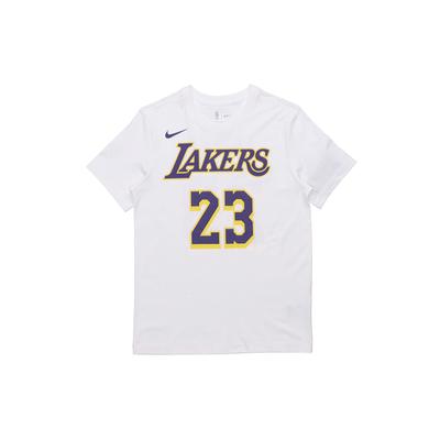 Nike LeBron James #23 Lakers Grafinis Krepšinio Marškinėliai Vyriški Viršutiniai Drabužiai Balti CV8529-100