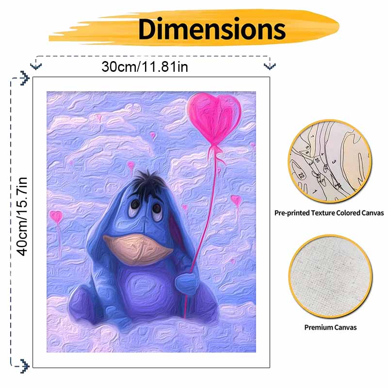 Disney Eeyore Oil Painting Kit Digital Painting Art Handmade Diy Home Room Decorations